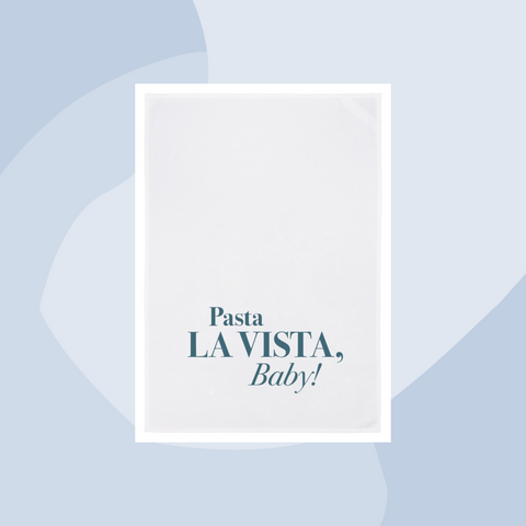 1730 Geschirrtuch Handtuch Baumwolle Aufdruck Pasta La Vista Geschenke Geschenkeladen Köln Feinkostladen Online Shop Gourmets