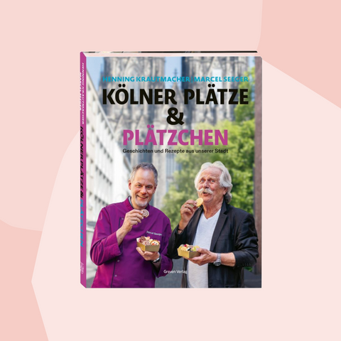 Kölner Plätze und Plätzchen Backbuch Kochbuch Buchcover Henning Krautmacher Marcel Seeger Nina Gschlöß Foodies Gourmet Geschenk Feinkost Feinkostladen Geschenkeladen Köln Online Shop