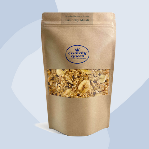 Crunchy Queen Knuspermüsli Schoko-Banane 80 g Feinkost Delikatessen Manufakturen Geschenke Online Shop Köln Gourmet