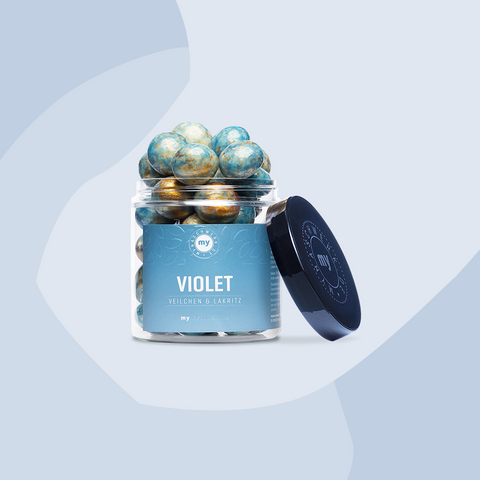 Mynaschwerk Violet Veilchen Lakritz Feinkost Online Shop Feinkostladen Köln Geschenke Delikatessen Spezialitäten Geschenke