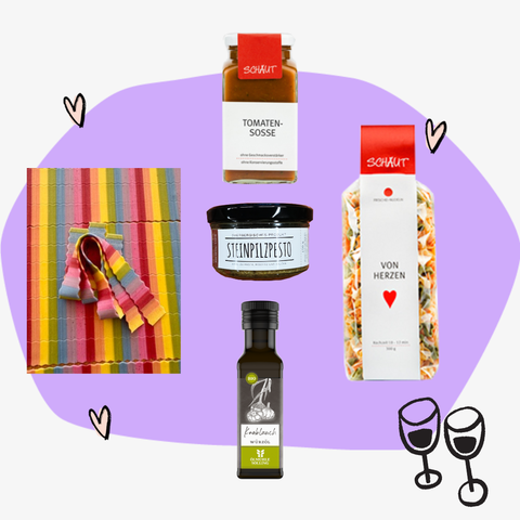 Geschenkbox Pasta Basta Geschenkset Nudeln Geschenke Feinkost Delikatessen Manufakturen Online Shop Feinkostladen Köln Gourmet