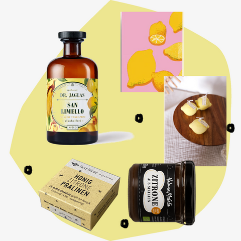 Geschenkbox Zitrone alkoholfrei Geschenke Feinkost Feinkostladen Köln Online Shop Gourmet Foodies Concept Store Delikatessen Spezialitäten Sommer