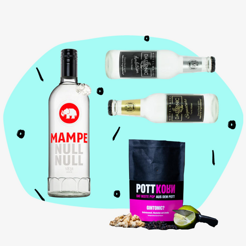 Geschenkbox Gin Tonic Feinkost Delikatessen Manufakturen Köln Online Shop Geschenke alkoholfreie Spirituosen