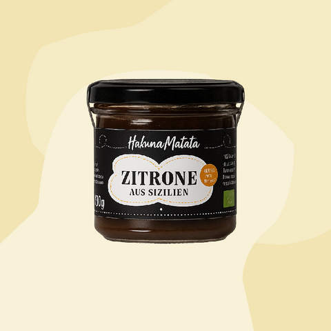 Hakuna Matata Zitrone Fruchtaufstrich Feinkost Delikatessen Spezialitäten handgemacht vegan Geschenke Online Shop Feinkostladen Köln