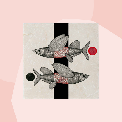 Ligarti Fliese Untersetzer Naturstein fliegende Fische Feinkost Online Shop Feinkostladen Geschenke Geschenkeladen Köln Foodies Gourmets