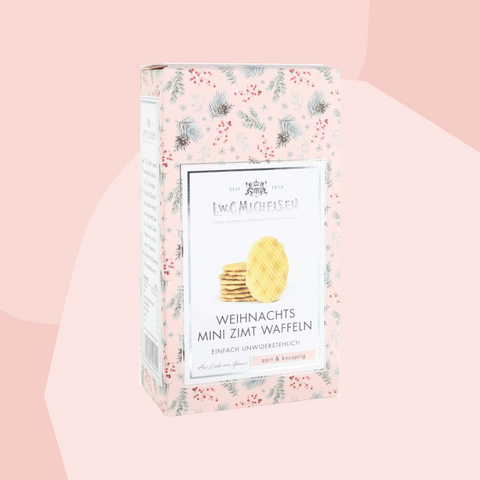Weihnachtsgebäck Mini-Waffen Zimt Feinkost Köln Geschenke Delikatessen Online Shop Spezialitäten Köln Gourmet Versand Genuss Manufakturen