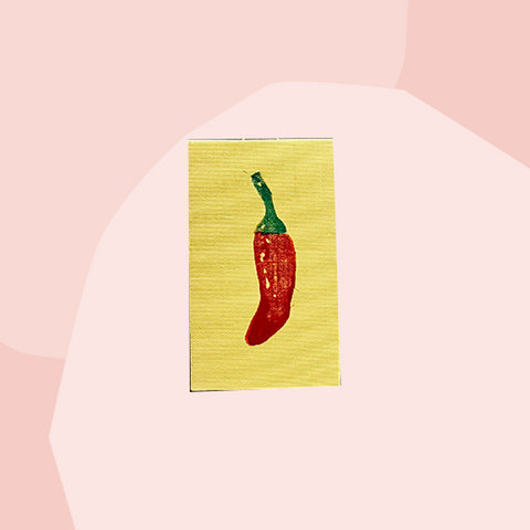 Papelami Kitchenprint Linoldruck Buchdeckel Chili Peperoni Geschenke Feinkost Delikatessen Manufakturen Köln Onlineshop Foodies Gourmet Geschenkeladen Feinkostladen Geschenkbox Chili scharf würzig
