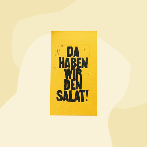 Papelami Kitchenprint Linoldruck Buchdeckel Da haben wir den Salat Geschenke Feinkost Delikatessen Manufakturen Köln Onlineshop Foodies Gourmet Geschenkeladen Feinkostladen