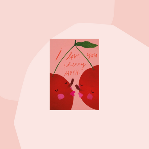Franzizo Postkarte I love you cherry much Weihnachten Concept Store Feinkostladen Feinkost Geschenke Geschenkeladen Köln Online Shop Foodies Gourmets