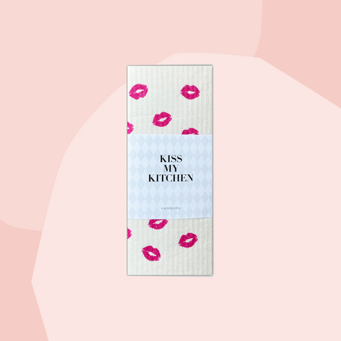 kiss my kitchen Schwammtuch kiss rosa pink Geschenke Geschenkeladen Köln Feinkostladen Online Shop Gourmets