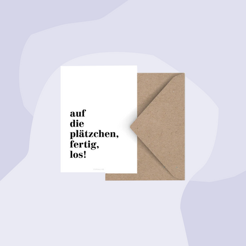 Postkarte: Auf die Plätzchen, fertig, los