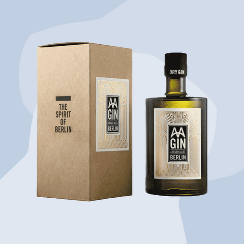 AAGIN Dry Gin in Geschenkhülse Feinkost Geschenke Online Shop Spezialitäten Köln Genuss Manufakturen Delikatessen Feinkostladen