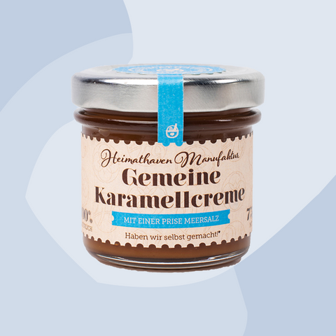 Gemeine Karamellcreme mit Meersalz Heimathaven Manufaktur 75 g Feinkost Delikatessen Manufakturen Geschenke Köln Onlilne