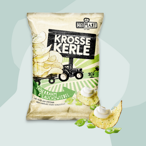 Kartoffelchips Sauerrahm & Lauchzwiebeln Krosse Kerle HeimART Feinkost Delikatessen Manufakturen Geschenke Köln Online