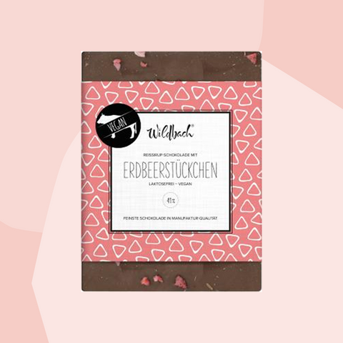 Vegane Schokolade mit Erdbeeren Erdbeerstückchen Wildbach Schokolade Feinkost Delikatessen Manufakturen Geschenke Köln Online