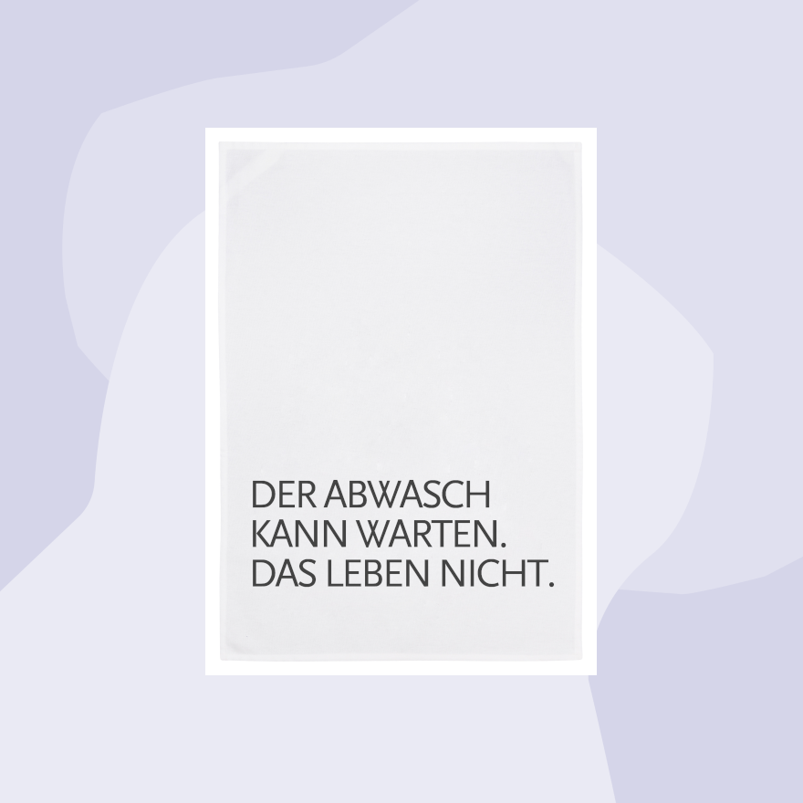 1730 Geschirrtuch Handtuch Geschirrtuch Abtrockner Spruch Der Abwasch kann warten Baumwolle Aufdruck Geschenke Geschenkeladen Köln Feinkostladen Online Shop Gourmet