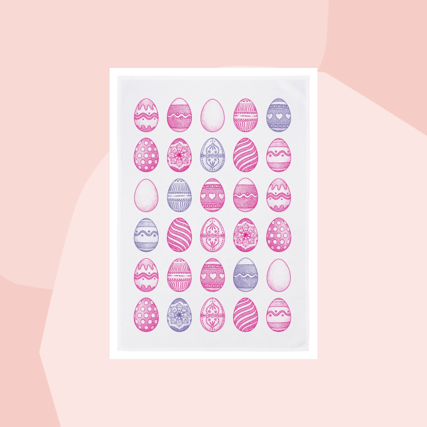 1730 Geschirrtuch Handtuch Baumwolle Aufdruck Ostern Ostereier Geschenke Geschenkeladen Köln Feinkostladen Online Shop Gourmets