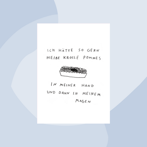 Caroline Frett Pommes Postkarte Concept Store Feinkostladen Feinkost Geschenke Geschenkeladen Köln Online Shop Foodies Gourmets