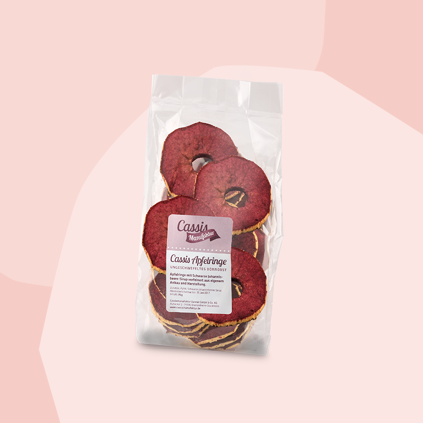 Cassismanufaktur Apfelringe Schwarzes Johannisbeere Feinkost Online Shop Geschenke Feinkostladen Köln Spezialitäten Gourmet Delikatessen