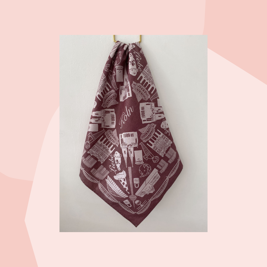 Eva Mackert Geschirrtuch Handtuch Geschirrtuch Abtrockner Bordeaux Baumwolle Aufdruck Geschenke Geschenkeladen Köln Feinkostladen Online Shop Gourmet