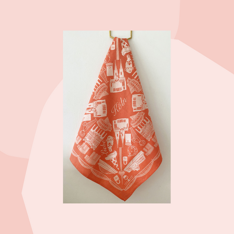Eva Mackert Geschirrtuch Handtuch Geschirrtuch Abtrockner Orange Baumwolle Aufdruck Geschenke Geschenkeladen Köln Feinkostladen Online Shop Gourmet