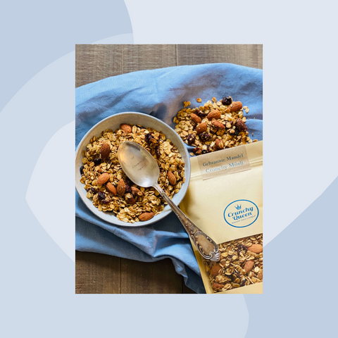 Crunchy Queen Knuspermüsli Gebrannte Mandeln 80 g Feinkost Delikatessen Manufakturen Geschenke Online Shop Köln Gourmet
