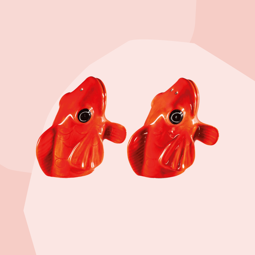 Donkey Salzstreuer Pfefferstreuer Fische rot Feinkost Geschenk Foodies Gourmet Feinkosktladen Koeln Feinkostladen Online Shop