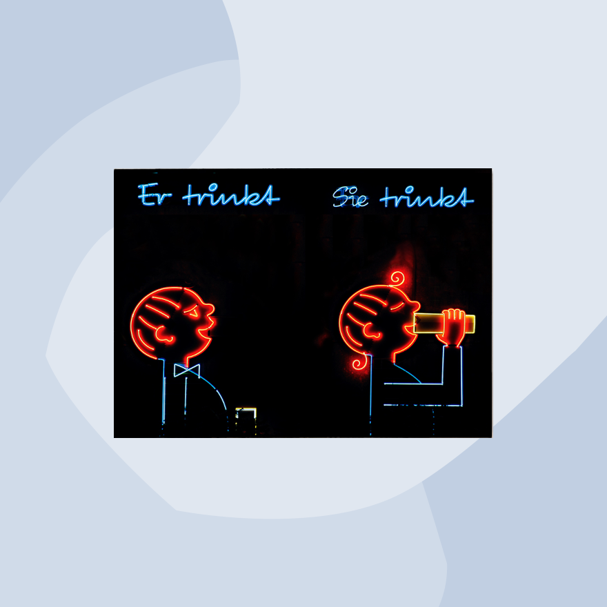 Frau Plonka Bild auf MDF Er trinkt. Sie trinkt. Kölsch Geschenke Geschenkeladen Köln Feinkostladen Online Shop Gourmets