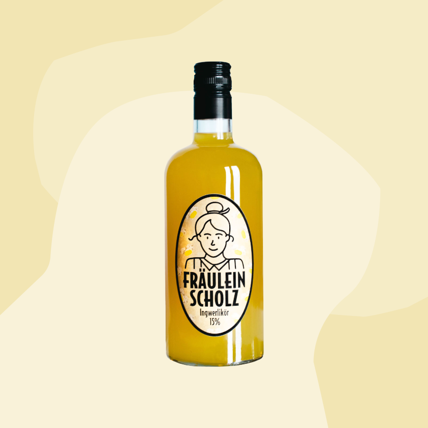 Fräulein Scholz Ingwerlikör Zitronenlikör Feinkost Online Shop Geschenke Köln Schnaps Spezialitäten Gourmet vegan 0,7