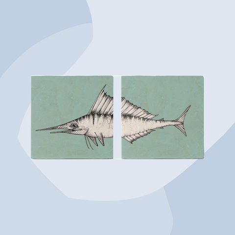 Ligarti Fliese Untersetzer Naturstein Schwertfisch Set Feinkost Online Shop Feinkostladen Geschenke  Geschenkeladen Köln Foodies Gourmets
