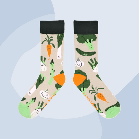 Sportsocken mit Aufdruck: Gemüsebeet