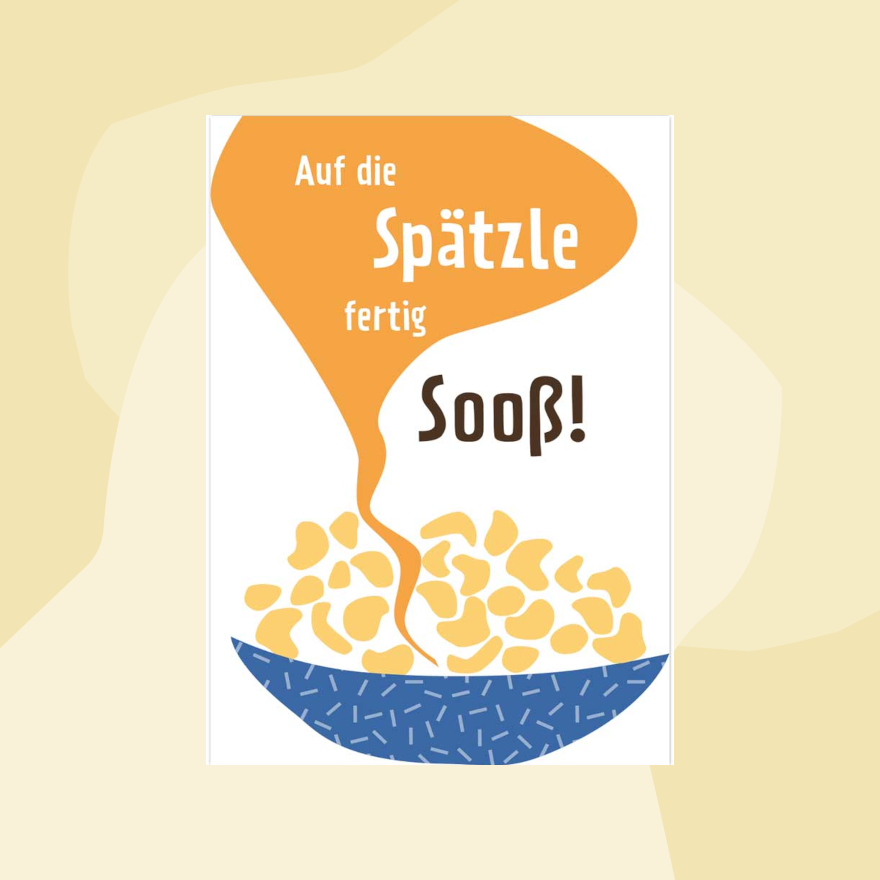 Fritzante Postkarte Spätzle Soße