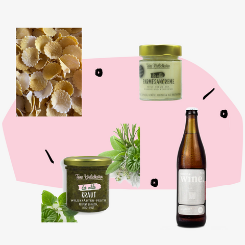 Frauen supporten Frauen Nudeln Pasta Geschenkbox Geschenke Geschenkset Online Shop Feinkost Geschenkeladen Feinkostgeschäft Concept Store Köln 