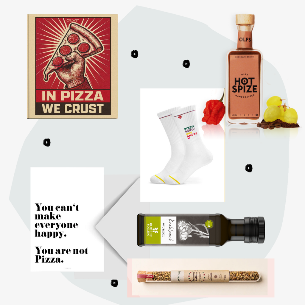 Pizza Geschenkset Geschenkbox Geschenke Feinkost Delikatessen Manufakturen Spezialitäten Online Shop Geschenkeladen Feinkostgeschäft Concept Store Köln
