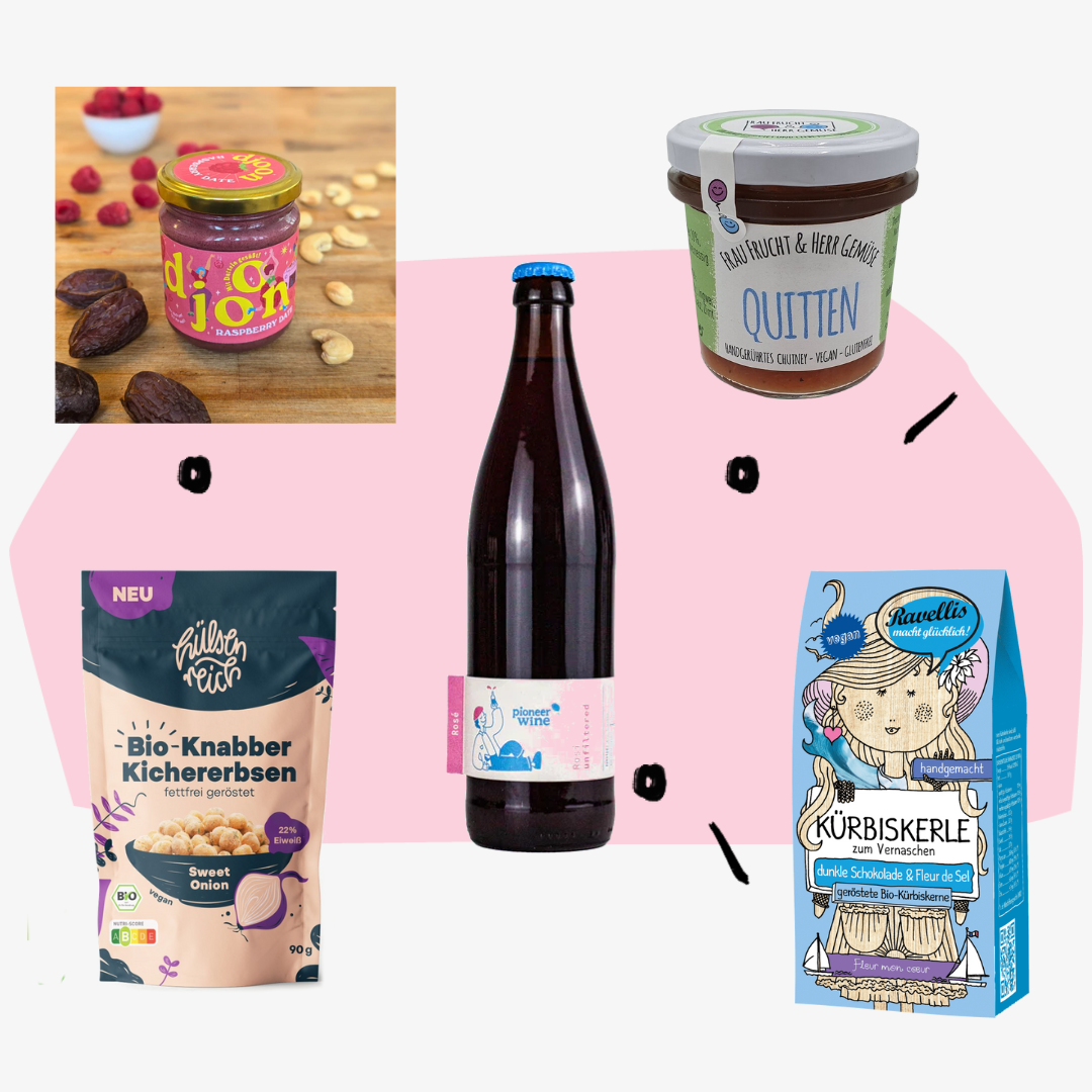 Geschenkbox vegan Feinkost Delikatessen Spezialitäten Feinkostladen Köln Geschenke Online Shop Geschenkset mit Alkohol Wein