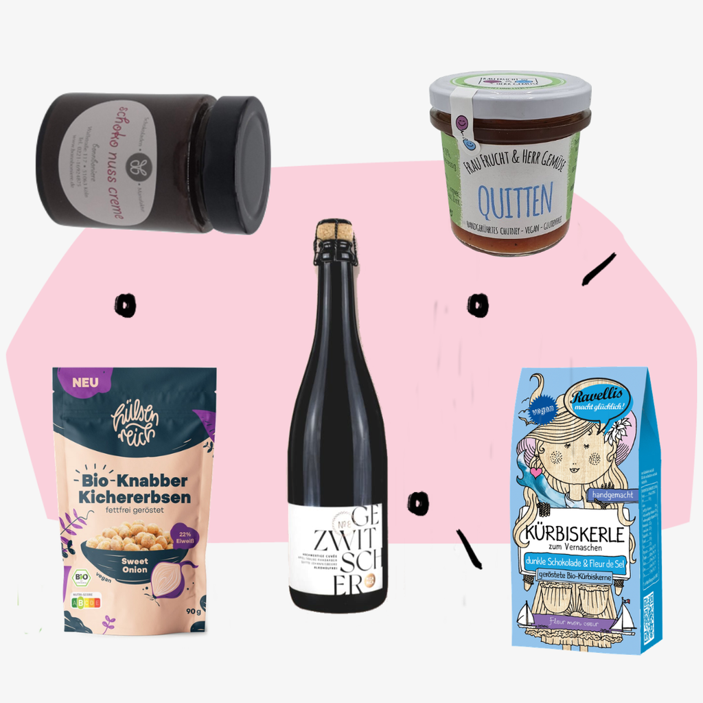 Geschenkbox vegan - leckerste vegane Delikatessen ganz ohne Alkohol