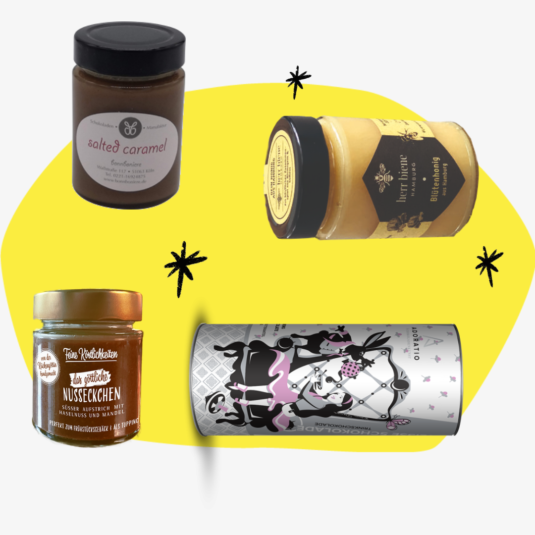 Geschenkbox Naschkatze Geschenkset Geschenke Frühstück Feinkost Online Shop Köln Feinkostladen Gourmet Delikatessen