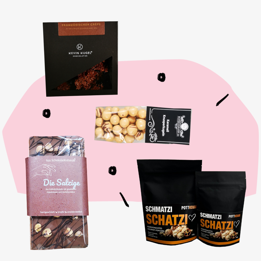 Geschenkbox Geschenkset Geschenke Schokolade Knusperknäuschen Feinkost Delikatesen Manufakturen Gourmet Foodies Feinkostladen Köln Online Shop
