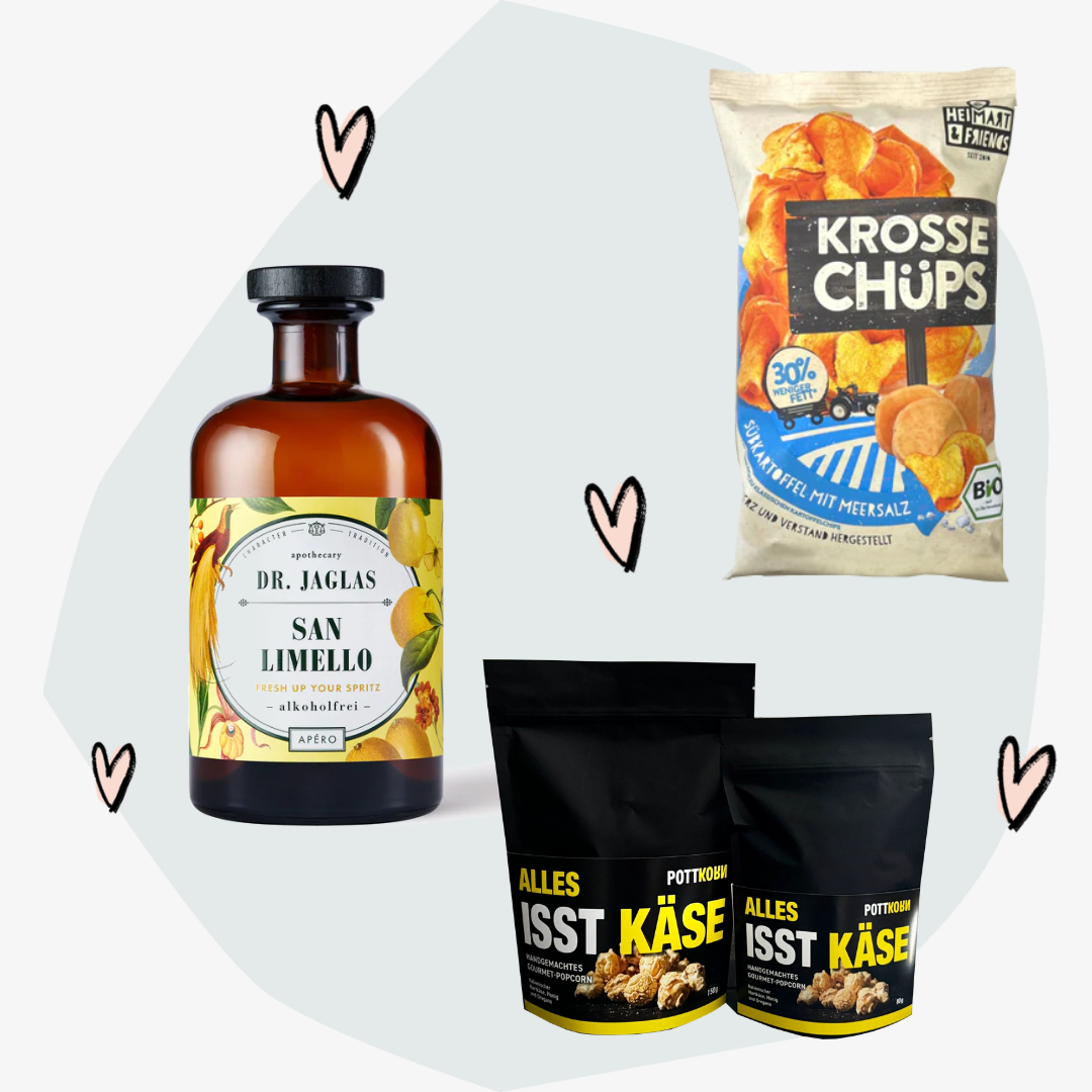 Geschenkbox alkoholfreie Spirituosen Limoncello Geschenkset Drink and Snack Geschenke Online Shop Köln Feinkost Delikatessen Manufakturen Spezialitäten