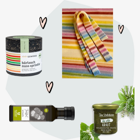 Geschenkbox Pasta vegan Geschenkset Nudeln Geschenke Feinkost Delikatessen Manufakturen Online Shop Feinkostladen Köln Gourmet Concept Store Feinkostgeschäft