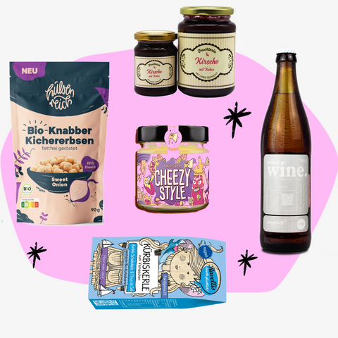 Geschenkbox vegan Feinkost Delikatessen Spezialitäten Feinkostladen Köln Geschenke Online Shop Geschenkset mit Alkohol Wein