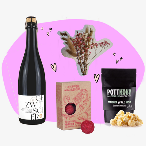 Geschenkbox zum Valentinstag Geschenkset zum Valentinstag vegane Geschenke Feinkost Delikatessen Manufakturen Spezialitäten Feinkost Online Shop Feinkostladen