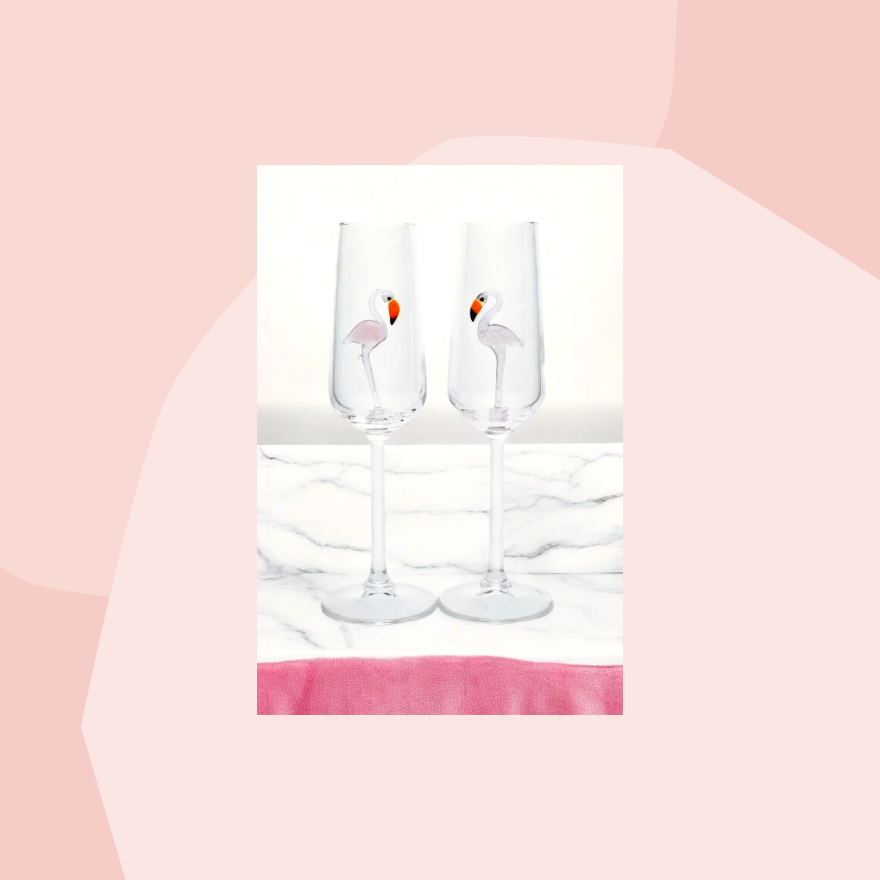 Glas Murano Glamuran Sektglas Flamingo Muttertag Feinkost Online Shop Feinkostladen Geschenke  Geschenkeladen Köln Foodies Gourmets