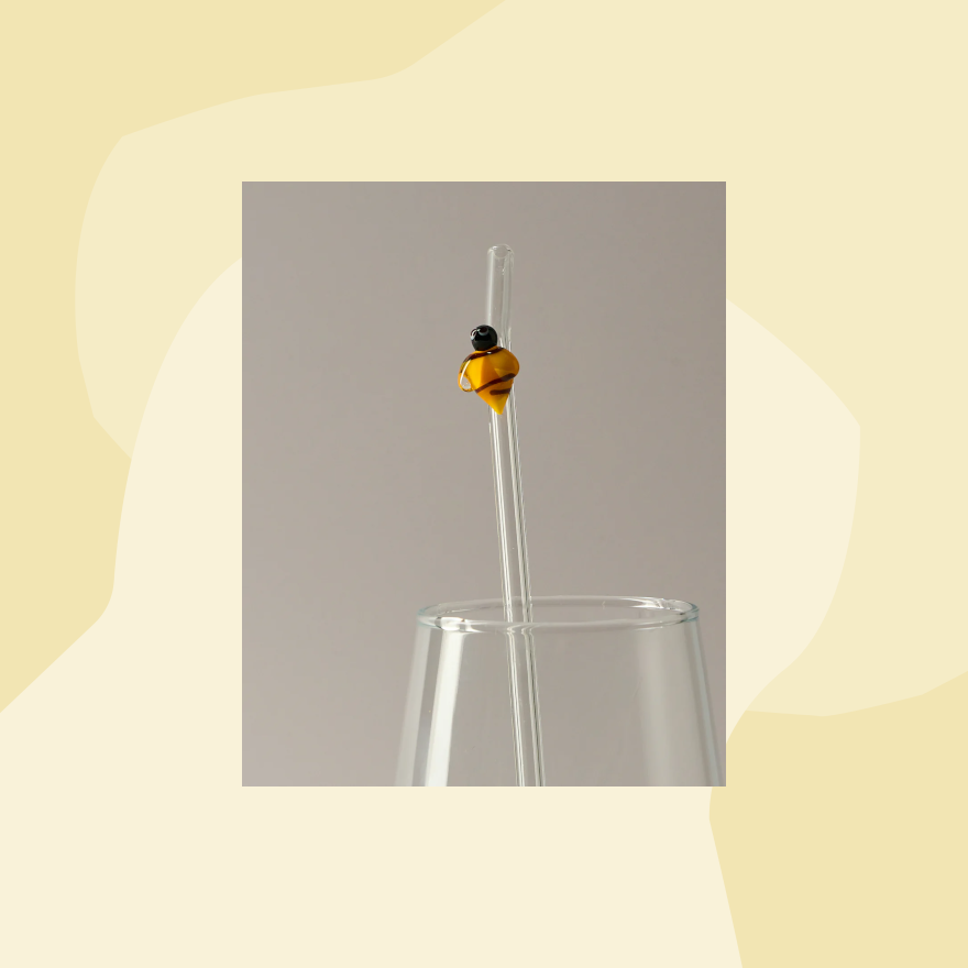 Glas Murano Glamuran Strohhalm Trinkhalm Biene Muttertag Feinkost Online Shop Feinkostladen Geschenke  Geschenkeladen Köln Foodies Gourmets