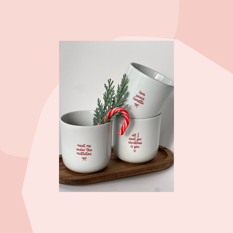Goldscherben Becher Meet me under the mistletoe Weihnachten Christmas Porzellan Tasse Geschenke Koeln Geschenkeladen Online Shop  Geschenkbox Foodies Gourmets