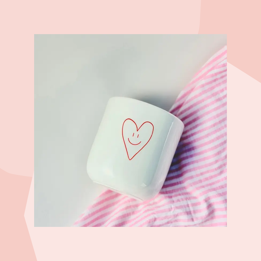 Goldscherben Becher Tasse Herz Smiley