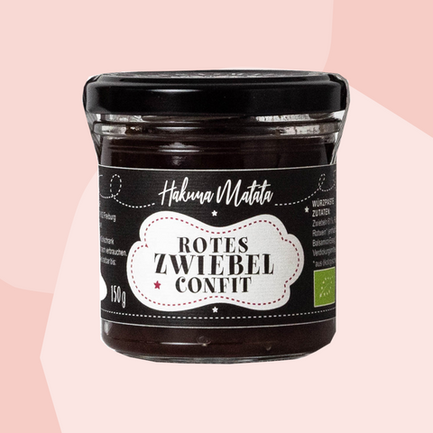 Hakuna Matata Rot Zwiebel Confit Feinkost Delikatessen Spezialitäten handgemacht vegan Geschenke Online Shop Feinkostladen Köln