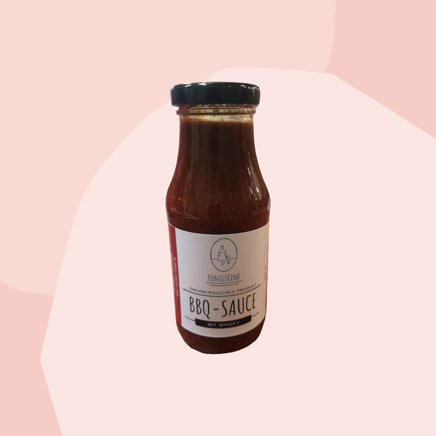 Königskind BBQ Sauce Whisky Feinkost Delikatessen Manufakturen Spezialitäten Geschenke Vatertag Feinkostgeschäft Feinkostladen Köln Soße Vatertag Grillen Geschenkbox Chillen