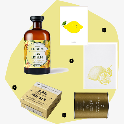 Geschenkbox Zitrone alkoholfrei Geschenke Feinkost Feinkostladen Köln Online Shop Gourmet Foodies Concept Store Delikatessen Spezialitäten Sommer