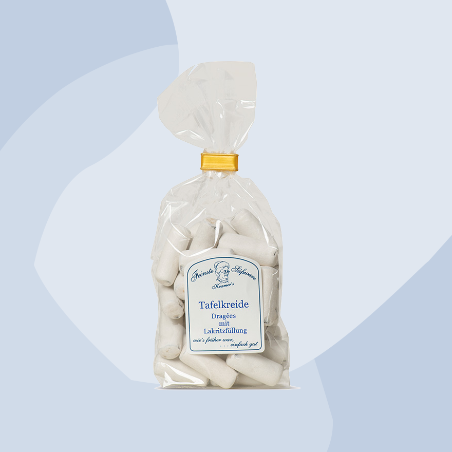 Tafelkreide - Dragées mit Lakritzfüllung Kramers Feinste Süßwaren
